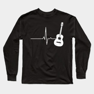 Acoustic Guitar Heartbeat Long Sleeve T-Shirt